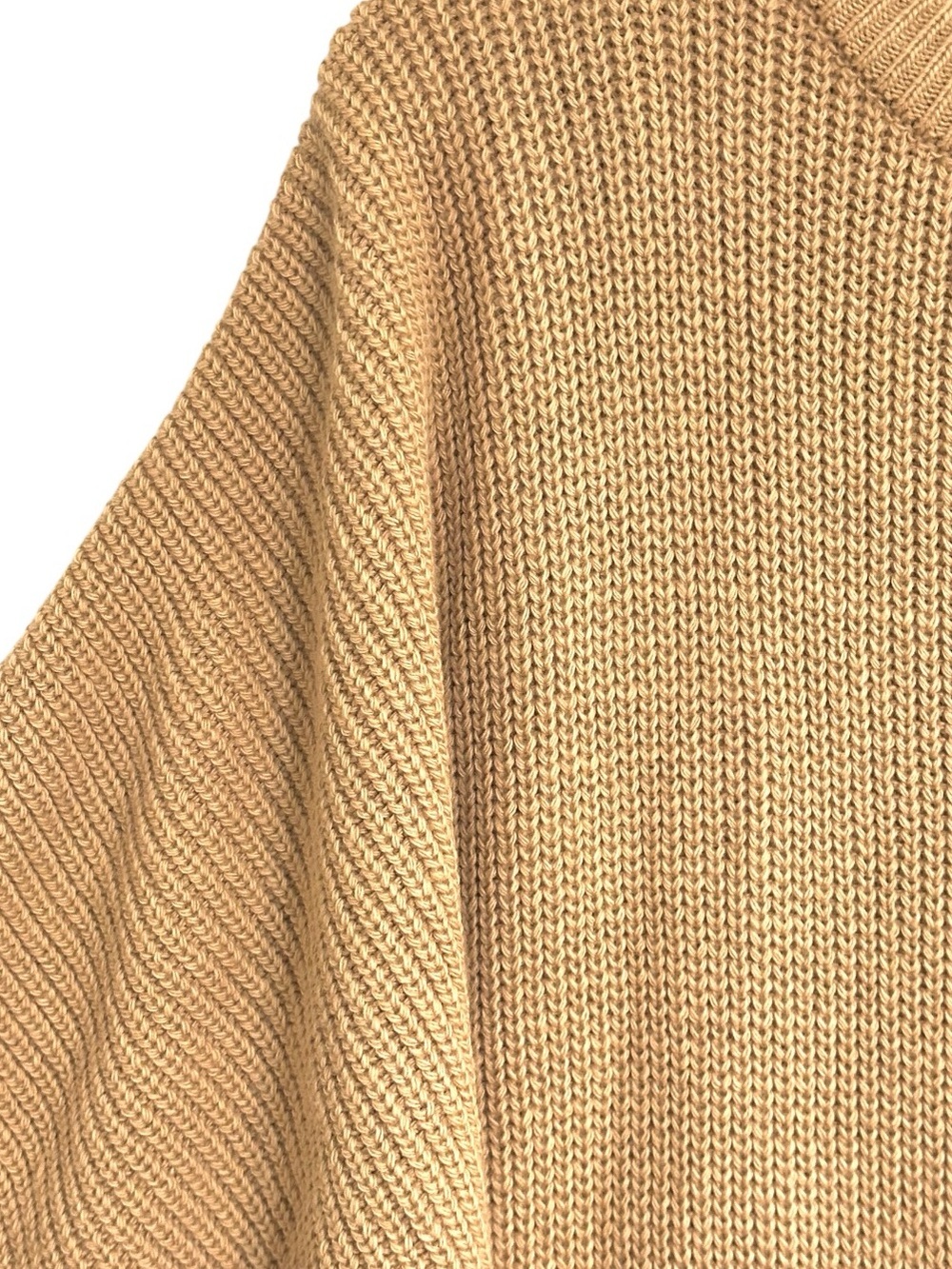 KISA Camel Knit Sweater Dress Maxi Wool Slit L - Picture 5 of 10